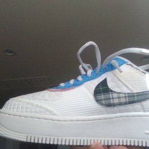 W AF1 SHADOW, size 9.5, Color- White, Blue, Red